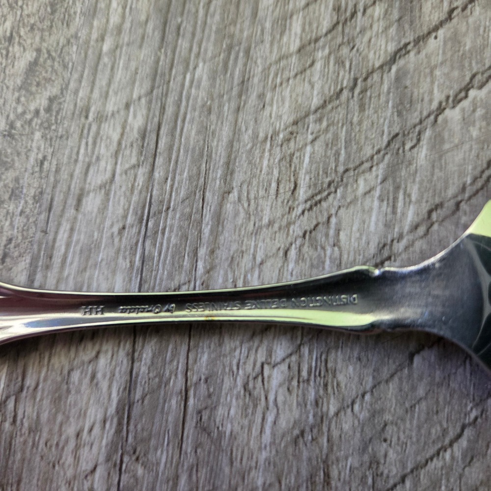 Oneida Raphael Distinction Deluxe Stainless Place Soup Spoon Set of 5 Floral HH - Picture 6 of 7